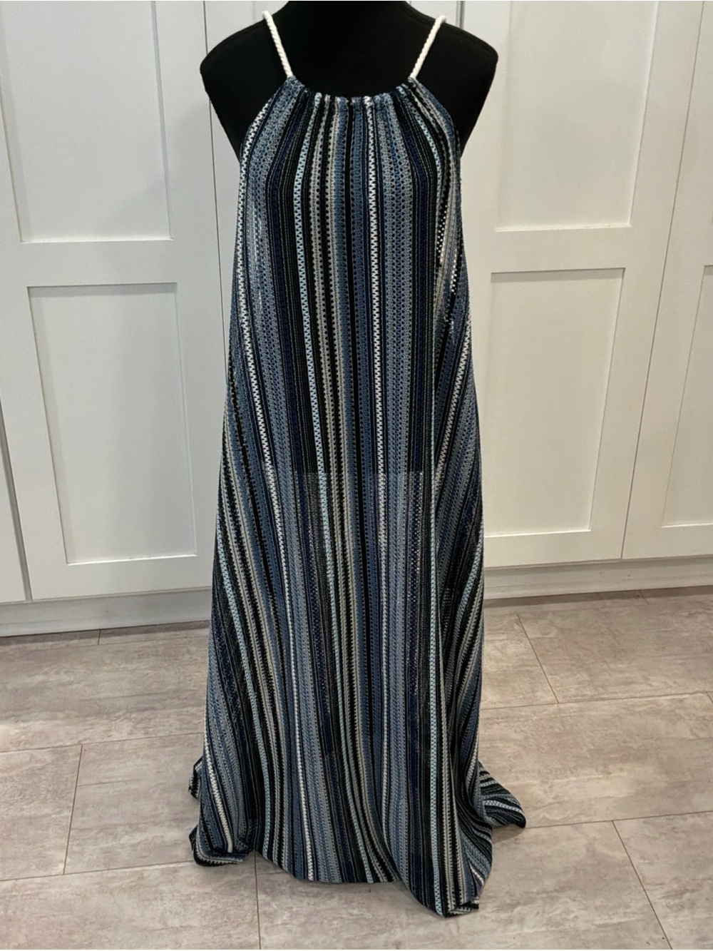 C & C California Blue Mesh Long Dress Coverup